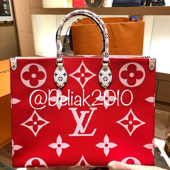 Louis Vuitton Rouge & Rose Ballerine Giant Monogram Canvas Neverfull MM